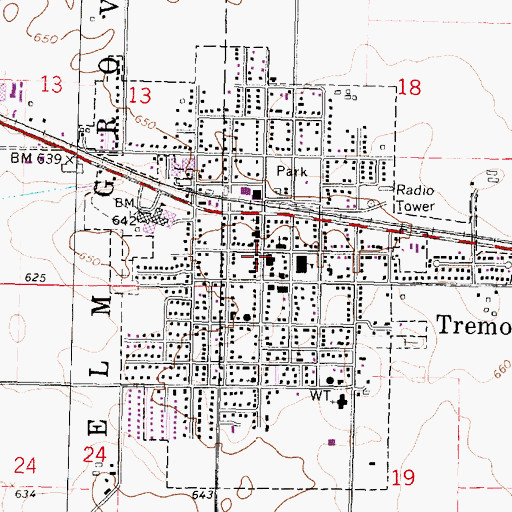 Topographic Map of Tremont Police Department, IL