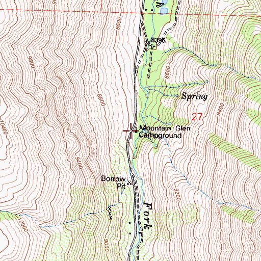 Topographic Map of Mountain Glen Campground, CA