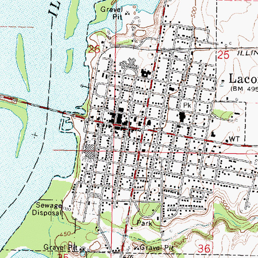 Topographic Map of Lacon Police Department, IL