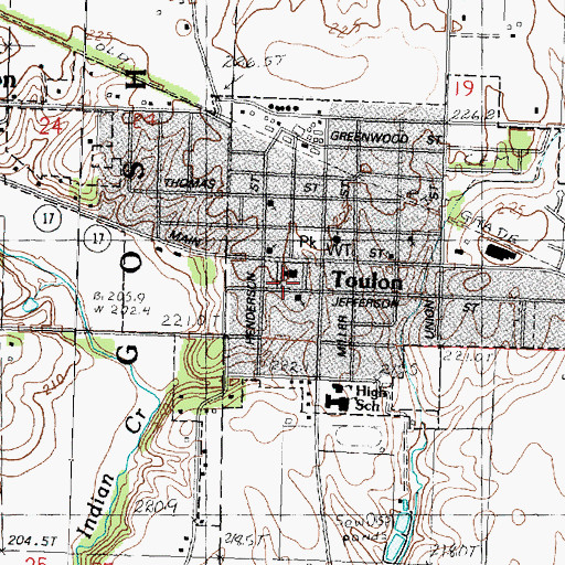 Topographic Map of Stark County Sheriff's Office, IL