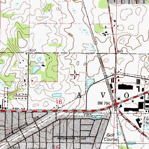 Topographic Map of Round Lake Beach Police Department, IL