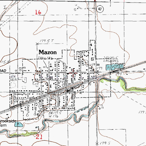 Topographic Map of Mazon Police Department, IL