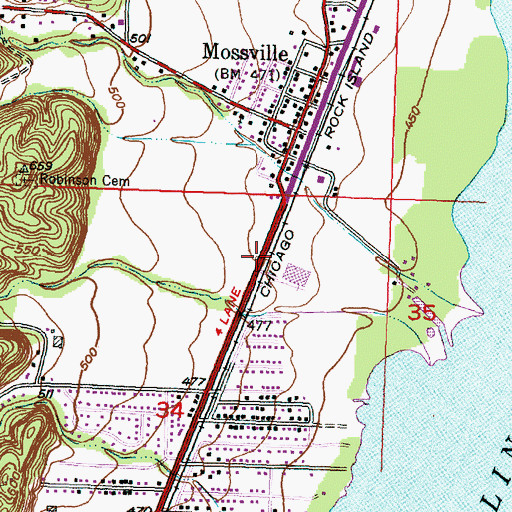 Topographic Map of Medina Township Sheriff's Office, IL
