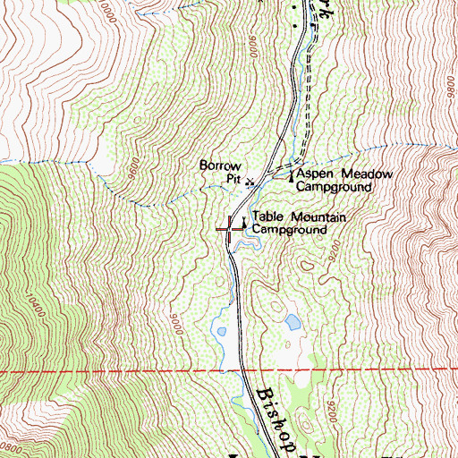 Topographic Map of Table Mountain Campground, CA