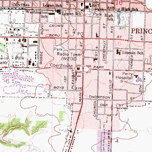 Topographic Map of Bureau County Sheriff's Office, IL