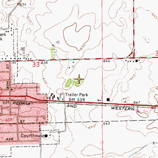 Topographic Map of Watseka Police Department, IL