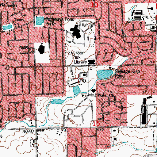 Topographic Map of Bolingbrook Police Department, IL