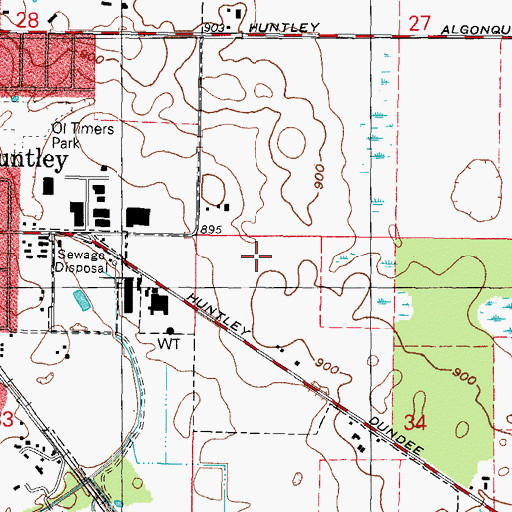 Topographic Map of Huntley Police Department, IL