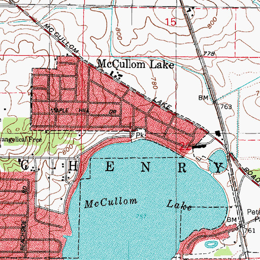 Topographic Map of Village of McCullom Lake Police Department, IL