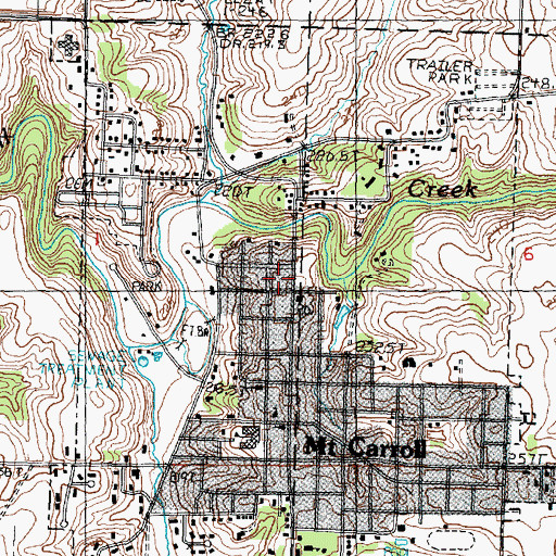 Topographic Map of Carroll County Sheriff's Office, IL