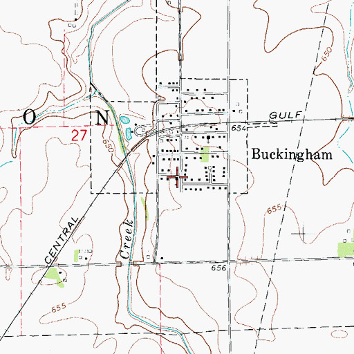 Topographic Map of Buckingham Village Police, IL