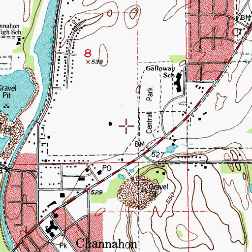 Topographic Map of Channanhon Police Department, IL