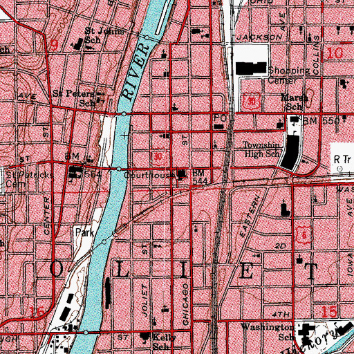 Topographic Map of Will County Sheriff's Office, IL