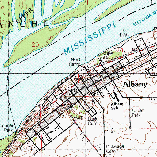Topographic Map of Albany Police Department, IL