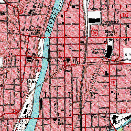 Topographic Map of Will County Sheriff's Office, IL