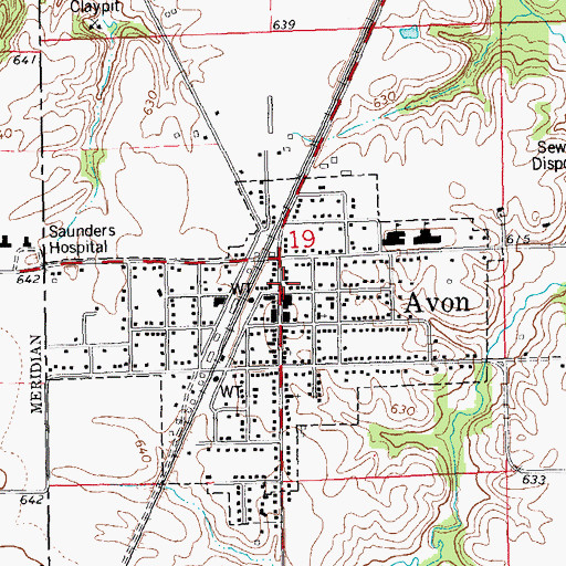 Topographic Map of Avon Police Department, IL