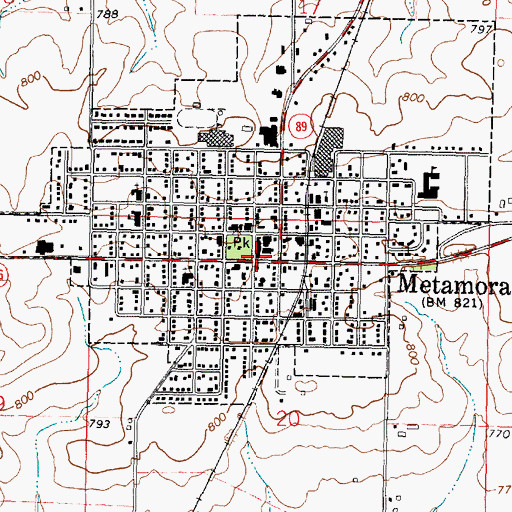 Topographic Map of Metamora Township Police Department, IL