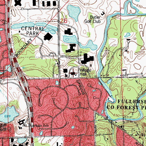 Topographic Map of Oak Brook Village Police Dept, IL