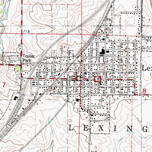 Topographic Map of Lexington Police Department, IL