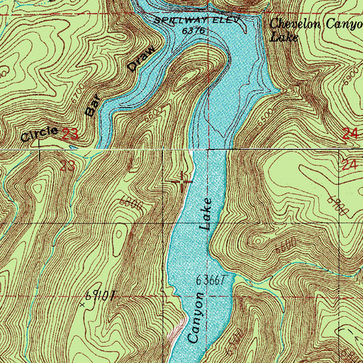 Topographic Map of Chevelon Canyon Lake, AZ