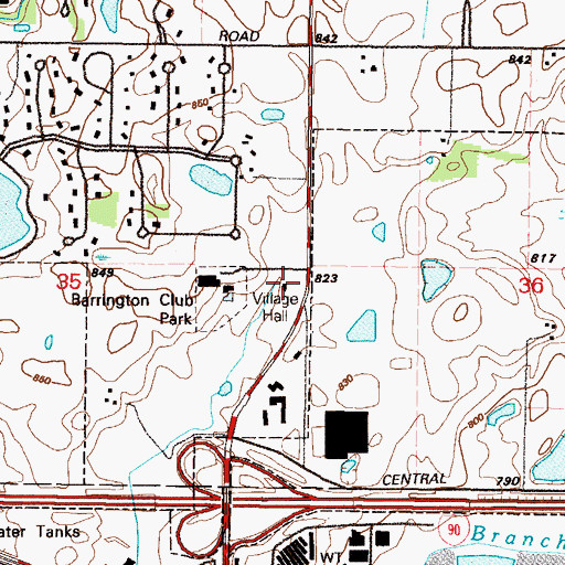 Topographic Map of South Barrington Police Department, IL