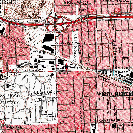 Topographic Map of Westchester Police Department, IL