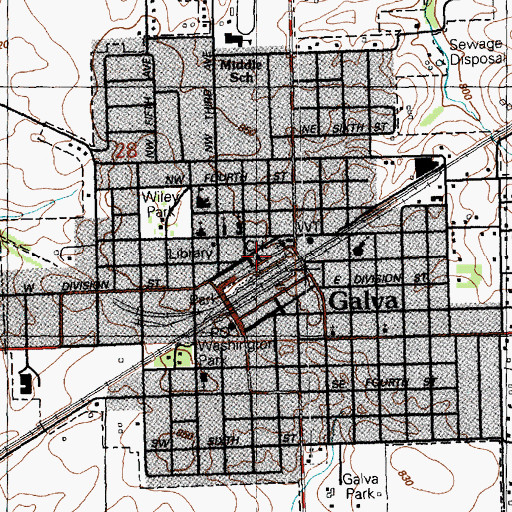 Topographic Map of Galva City Police Department, IL