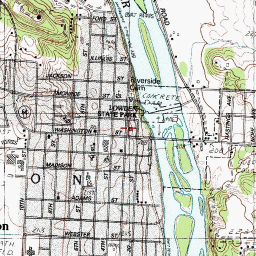 Topographic Map of Oregon Police Department, IL