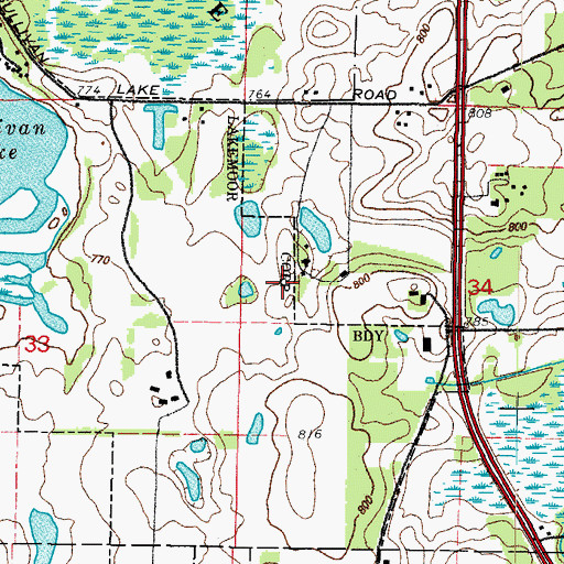 Topographic Map of Lakemoor Police Department, IL