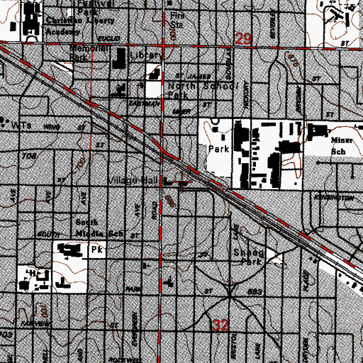 Topographic Map of Arlington Heights Police Department, IL