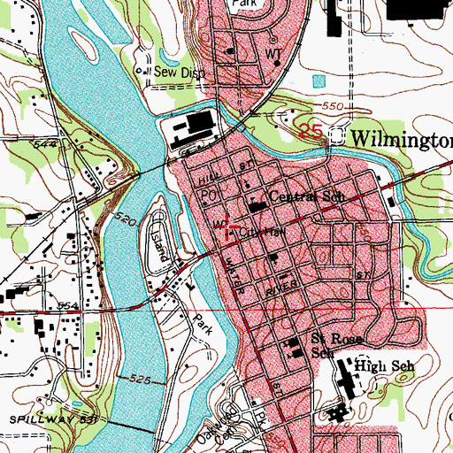 Topographic Map of Wilmington Police Department, IL