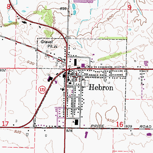 Topographic Map of Hebron Police Department, IL