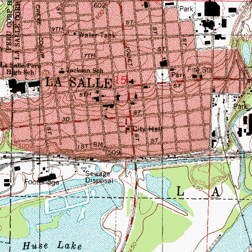 Topographic Map of La Salle Police Department, IL