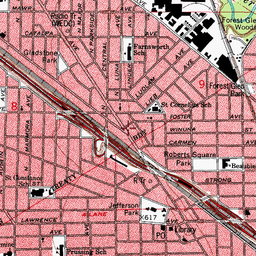 Topographic Map of Chicago Police Department, IL