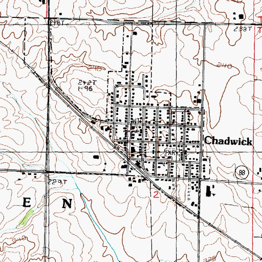 Topographic Map of Chadwick Police Department, IL