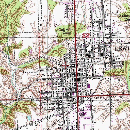 Topographic Map of Fulton County Sheriff's Office, IL