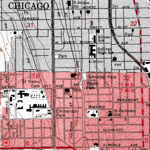 Topographic Map of Chicago Police Department, IL