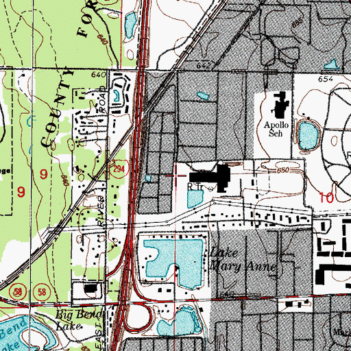 Topographic Map of Illinois State Police Department District 2, IL