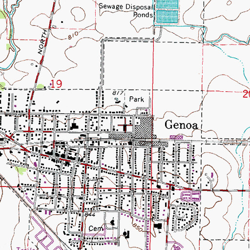 Topographic Map of Genoa Police Department, IL