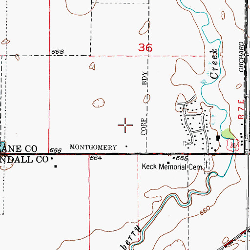 Topographic Map of Montgomery Police Dept, IL