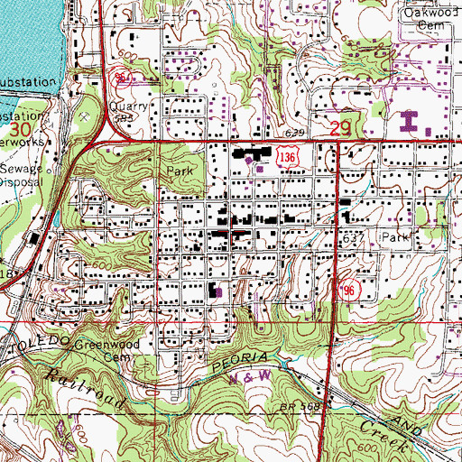 Topographic Map of Hamilton Police Department, IL