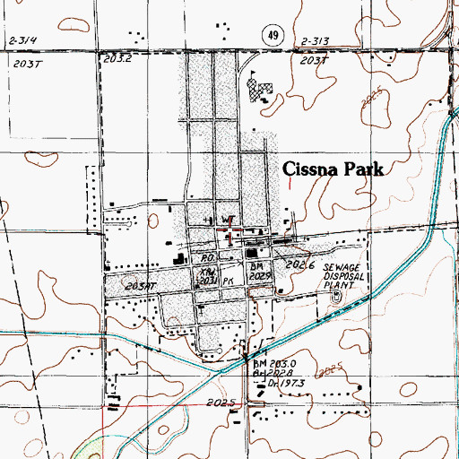 Topographic Map of Cissna Park Police Department, IL