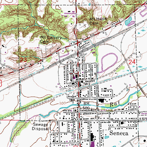 Topographic Map of Seneca Police Department, IL