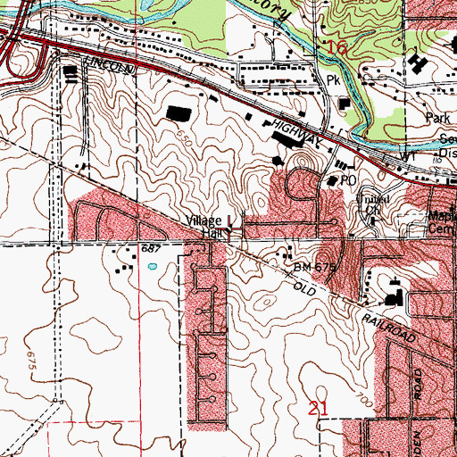 Topographic Map of New Lenox Police Department, IL