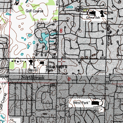 Topographic Map of Northbrook Police Department, IL