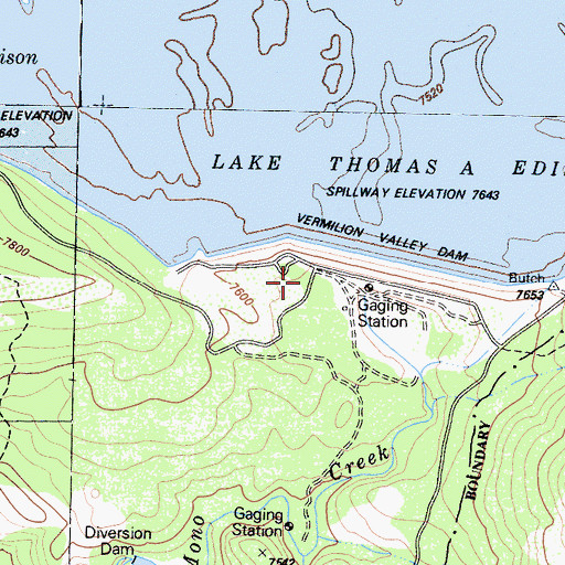 Topographic Map of Mono Creek Packstation, CA