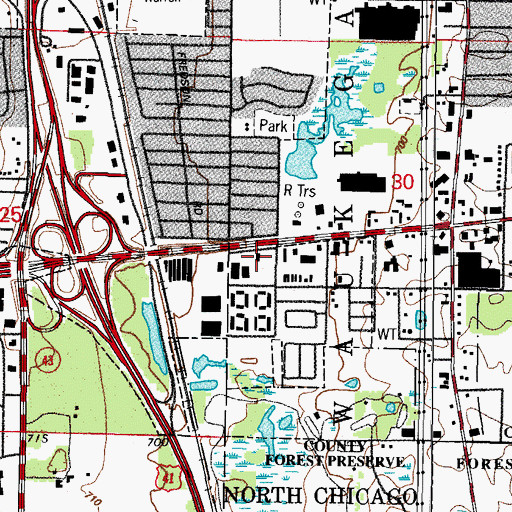 Topographic Map of Park City Police Department, IL