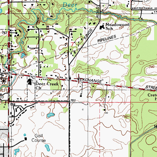 Topographic Map of Will County Sheriff's Office Crete, IL