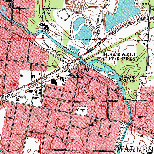Topographic Map of Warrenville Police Department, IL