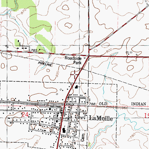 Topographic Map of La Moille Police Department, IL